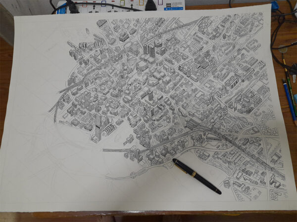 Illustrated Map of Manchester City Center – nickjonesillustration.com